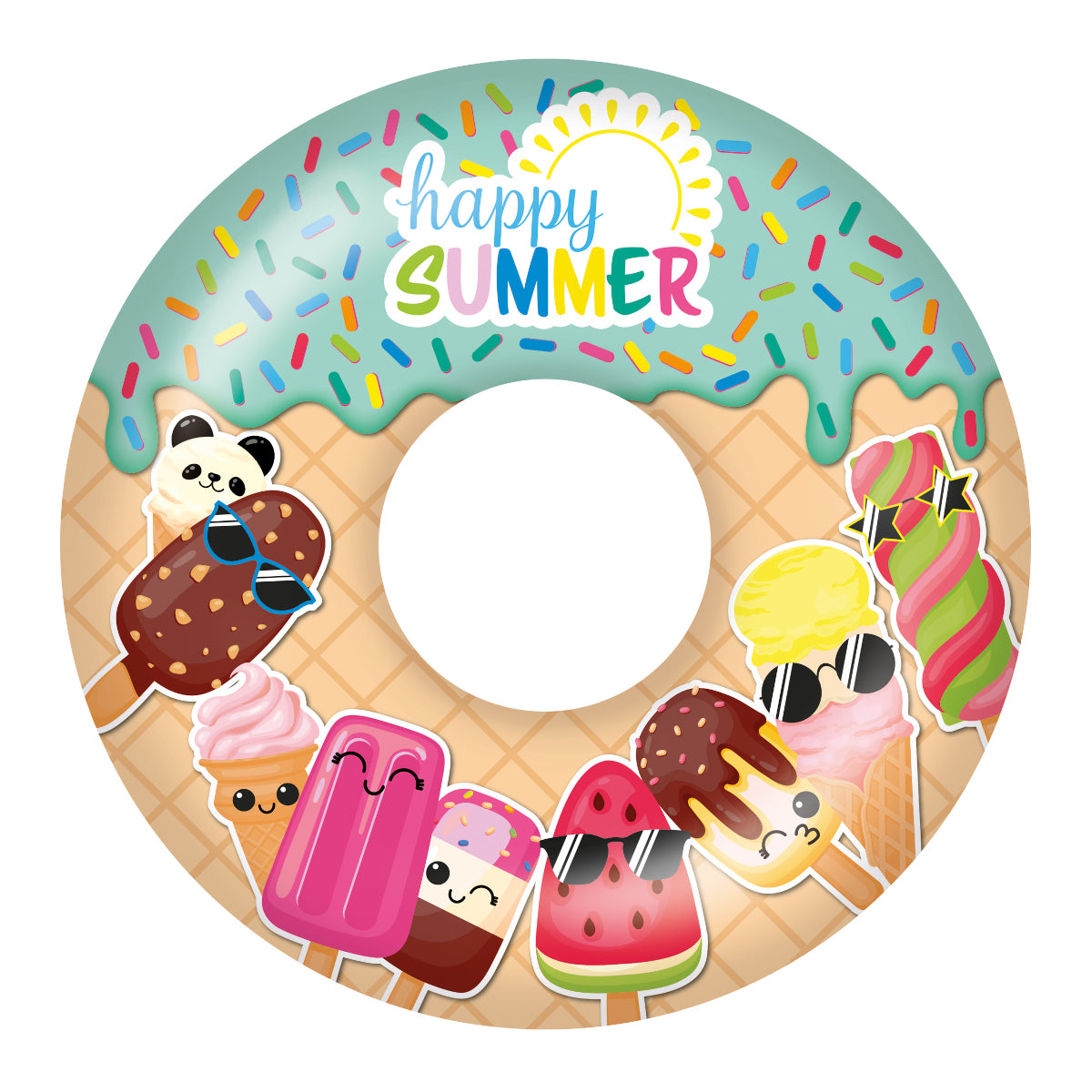 Happy Summer 3er Strandset - Wasserball, Schwimmring & Luftmatratze