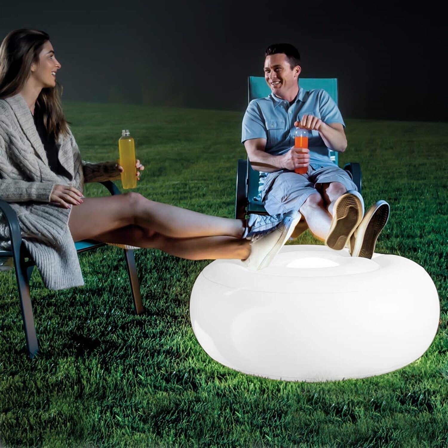 Intex LED Ottomane rund 86x33cm