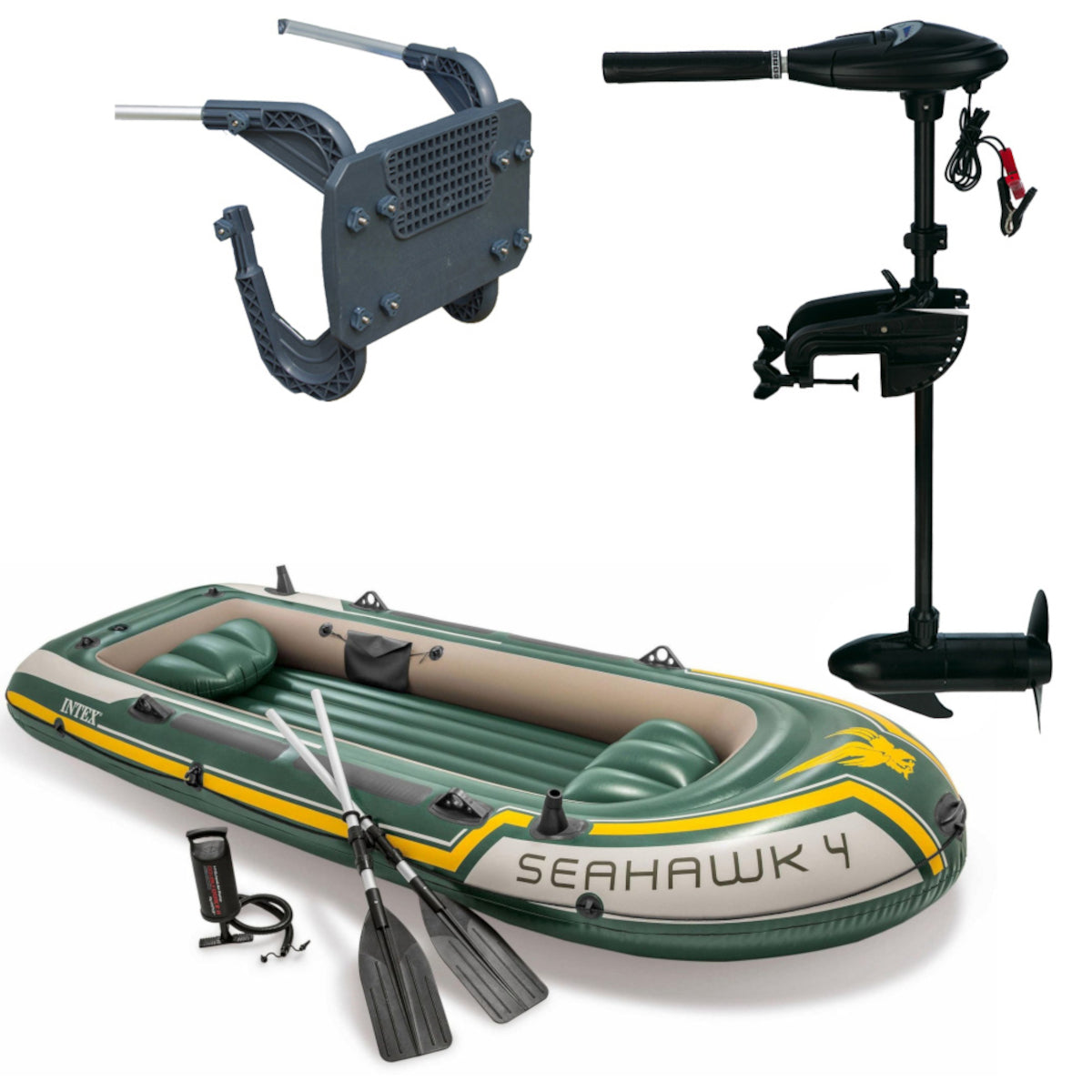 Intex Seahawk 2 Schlauchboot Set inkl. Außenbordmotor & Halterung