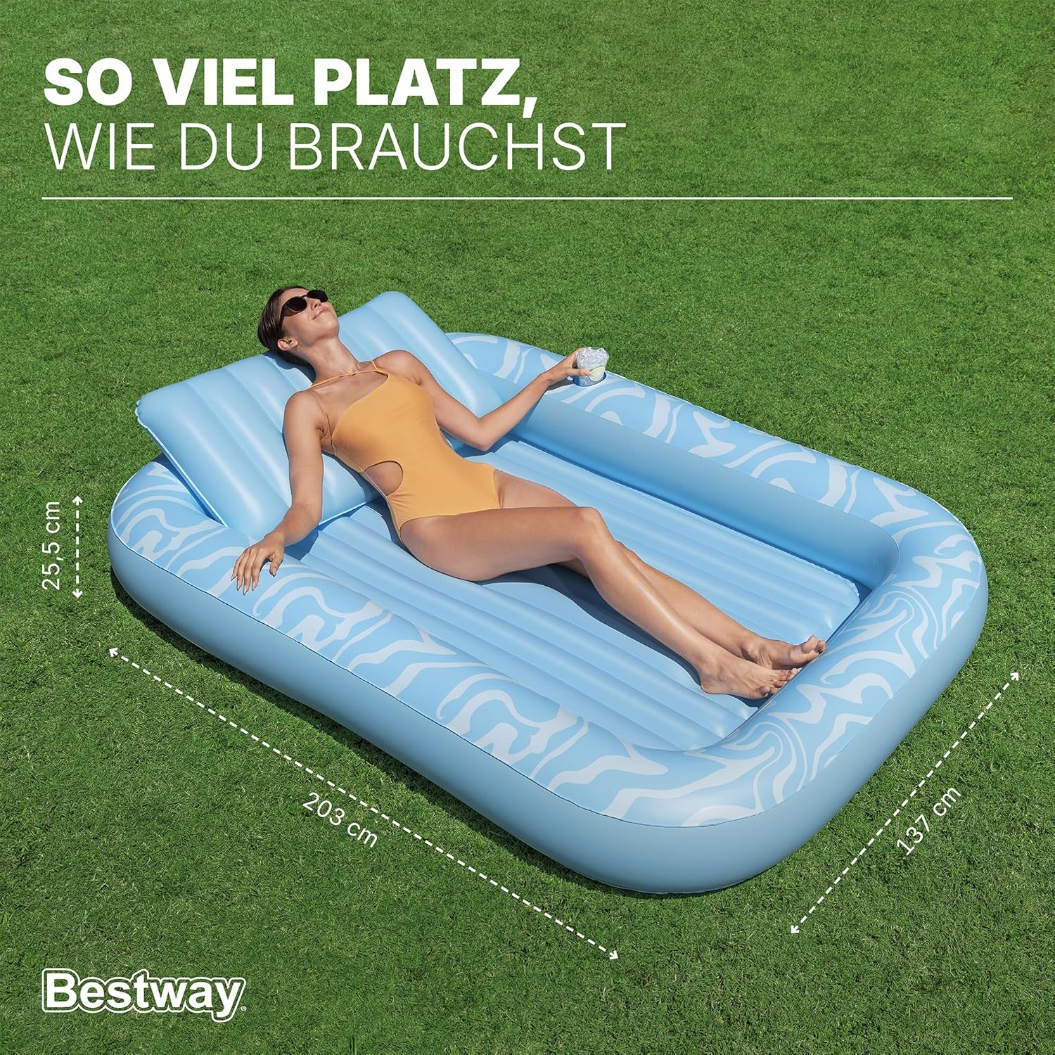 Bestway Aufblasbare Sonnenliege 203x137x25,5cm - Poolpirat