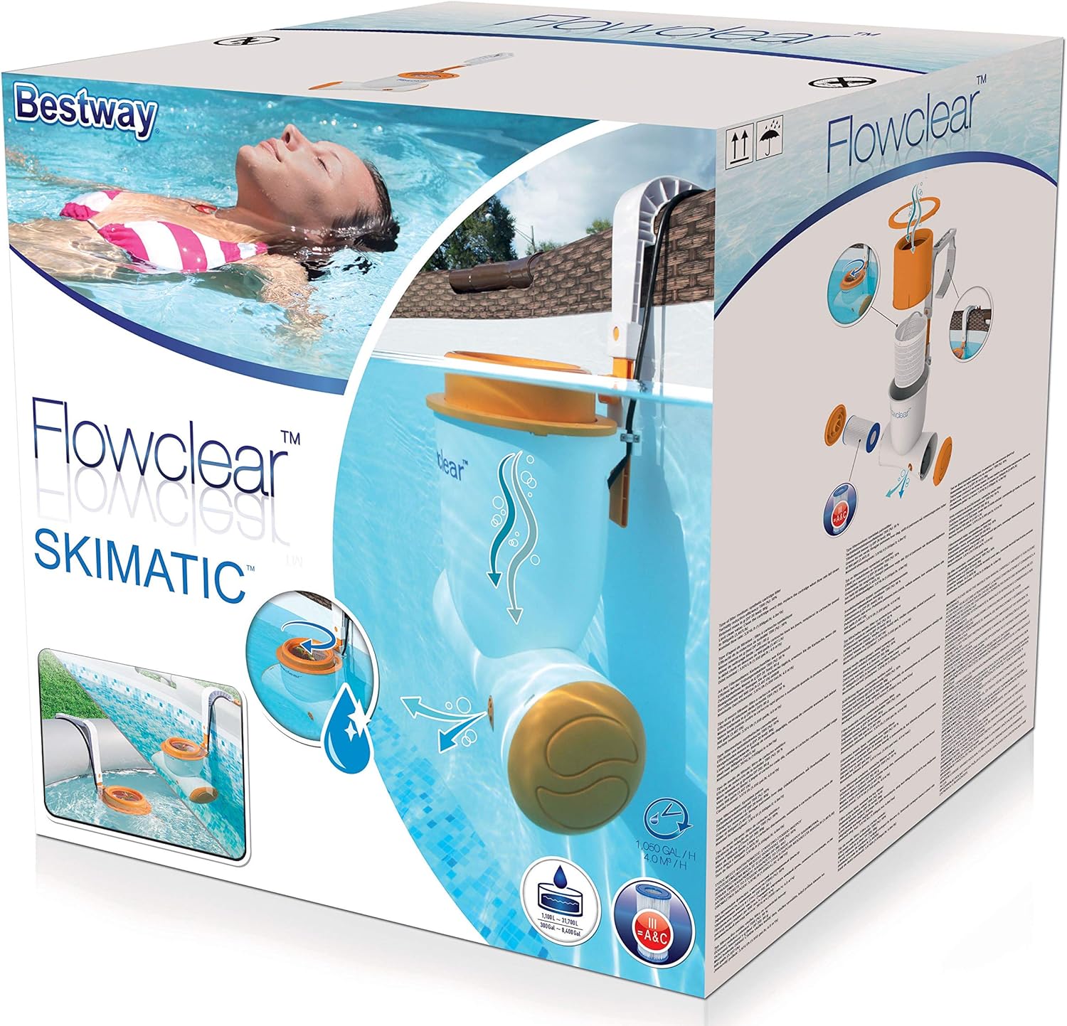 Bestway Skimmer mit Filterpumpe - Flowclear Skimatic 2in1 (3.974 l/h) - Poolpirat