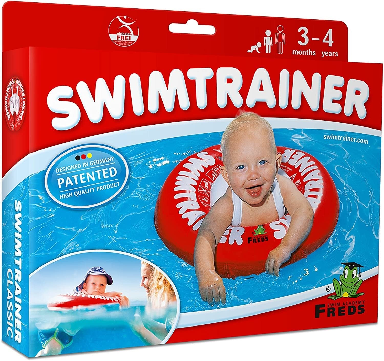 Freds Swim Academy - Schwimm-Trainer Classic rot inkl. Handpumpe - ab 3 Monaten