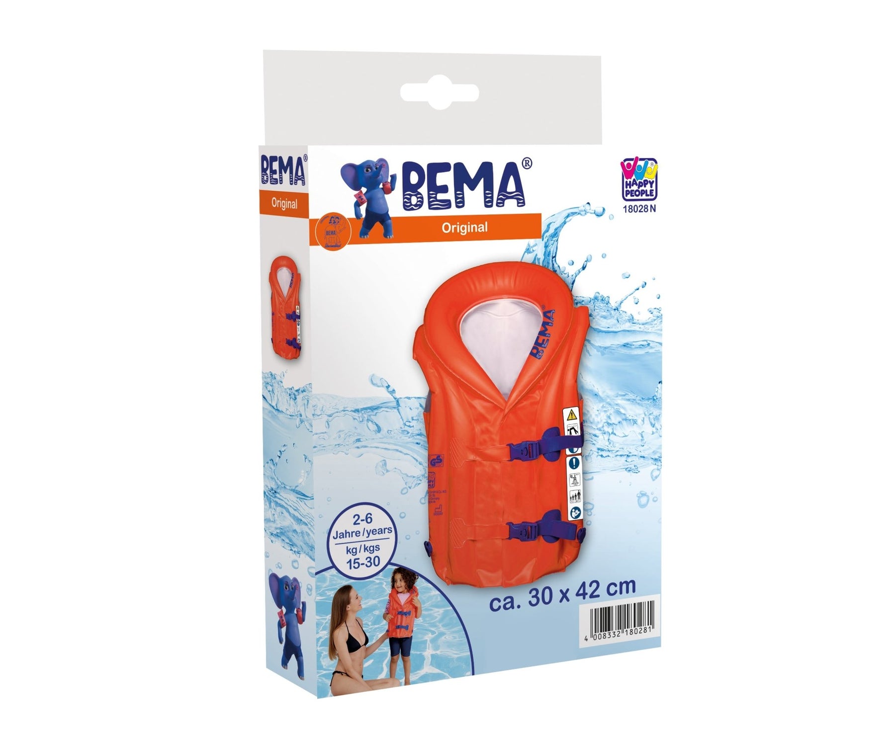 Happy People 18028 - BEMA® aufblasbare Schwimmlernweste (orange)