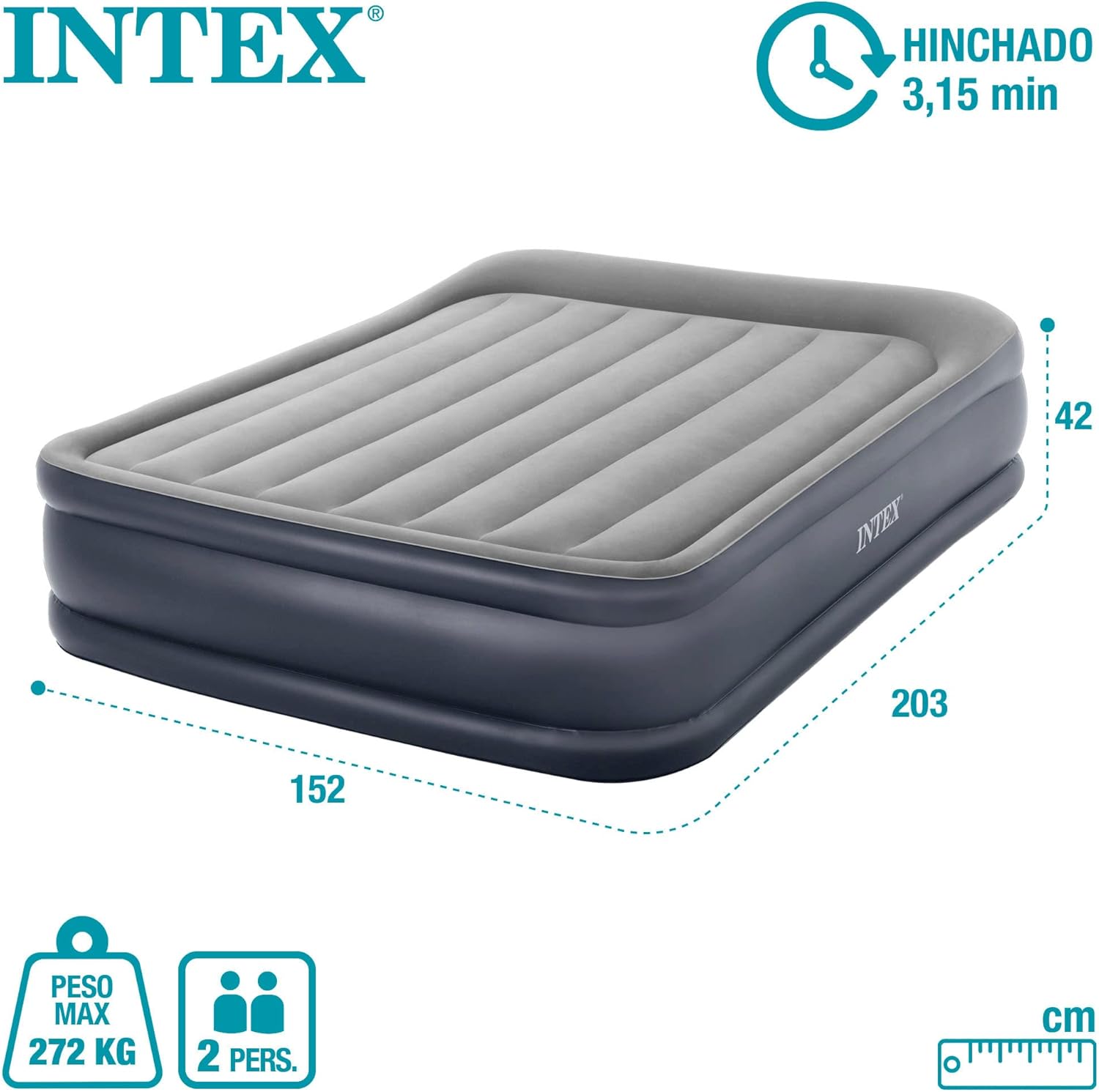 Intex Luftbett - DuraBeam DeluxePillow Queen 152x203x42cm - Poolpirat