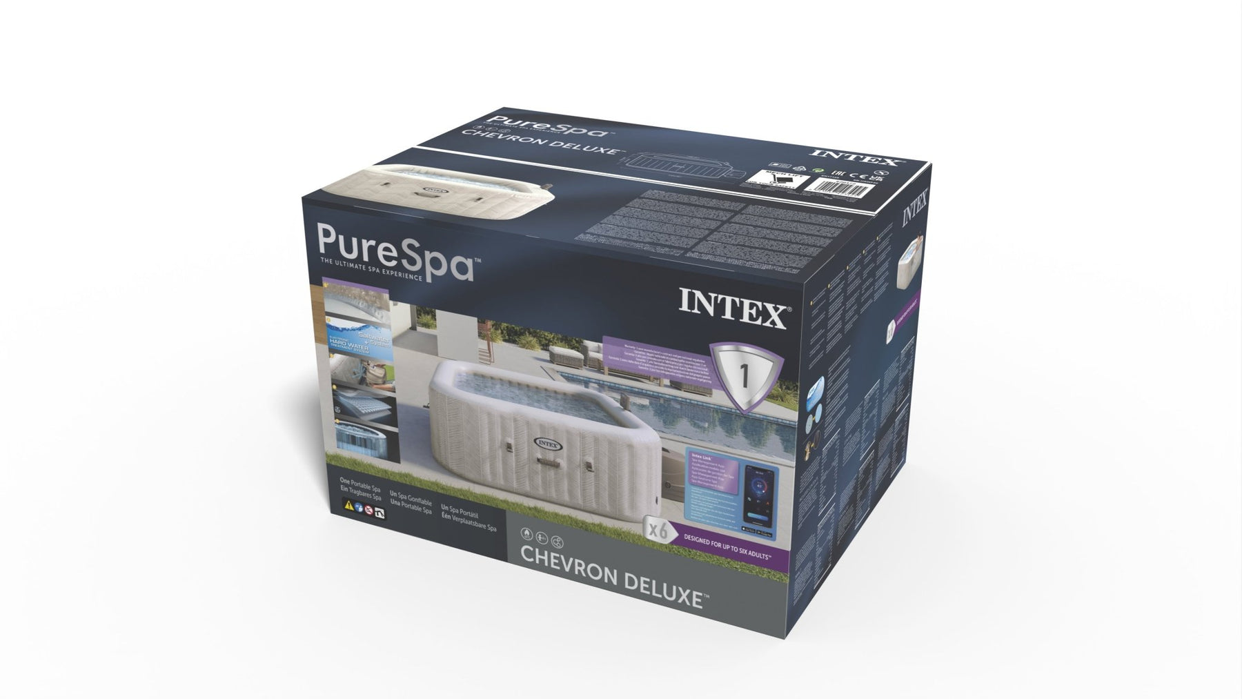 Intex Whirlpool - Chevron Deluxe Square Bubble 196x196cm