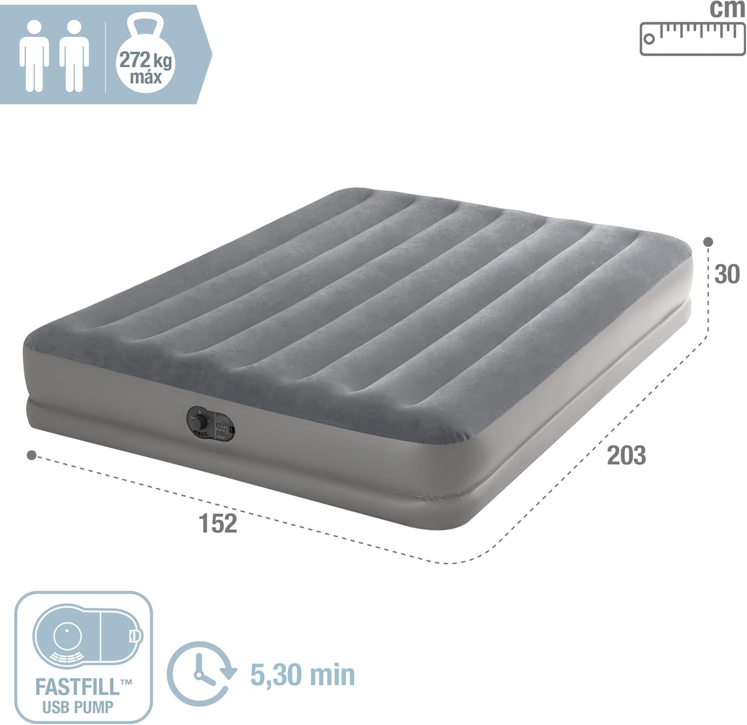IntexLuftbett DuraBeam Prestige Queen Fastfill USB 152x203x30cm - Poolpirat
