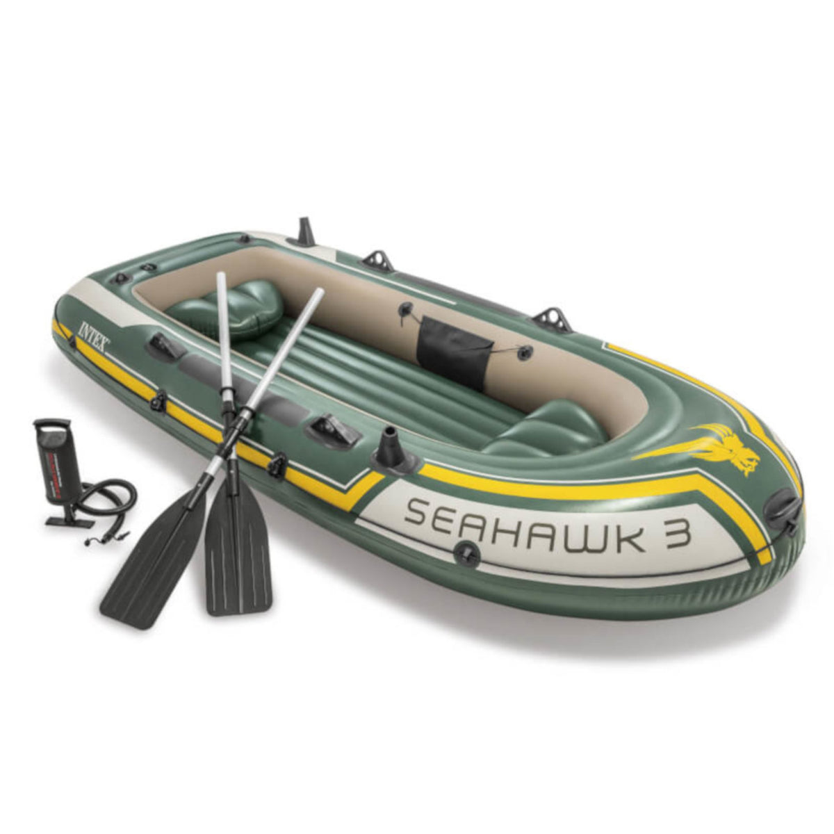 Intex Schlauchboot Seahawk 3 Set inkl. Paddel + Pumpe, bis 360kg, 295x137x43cm