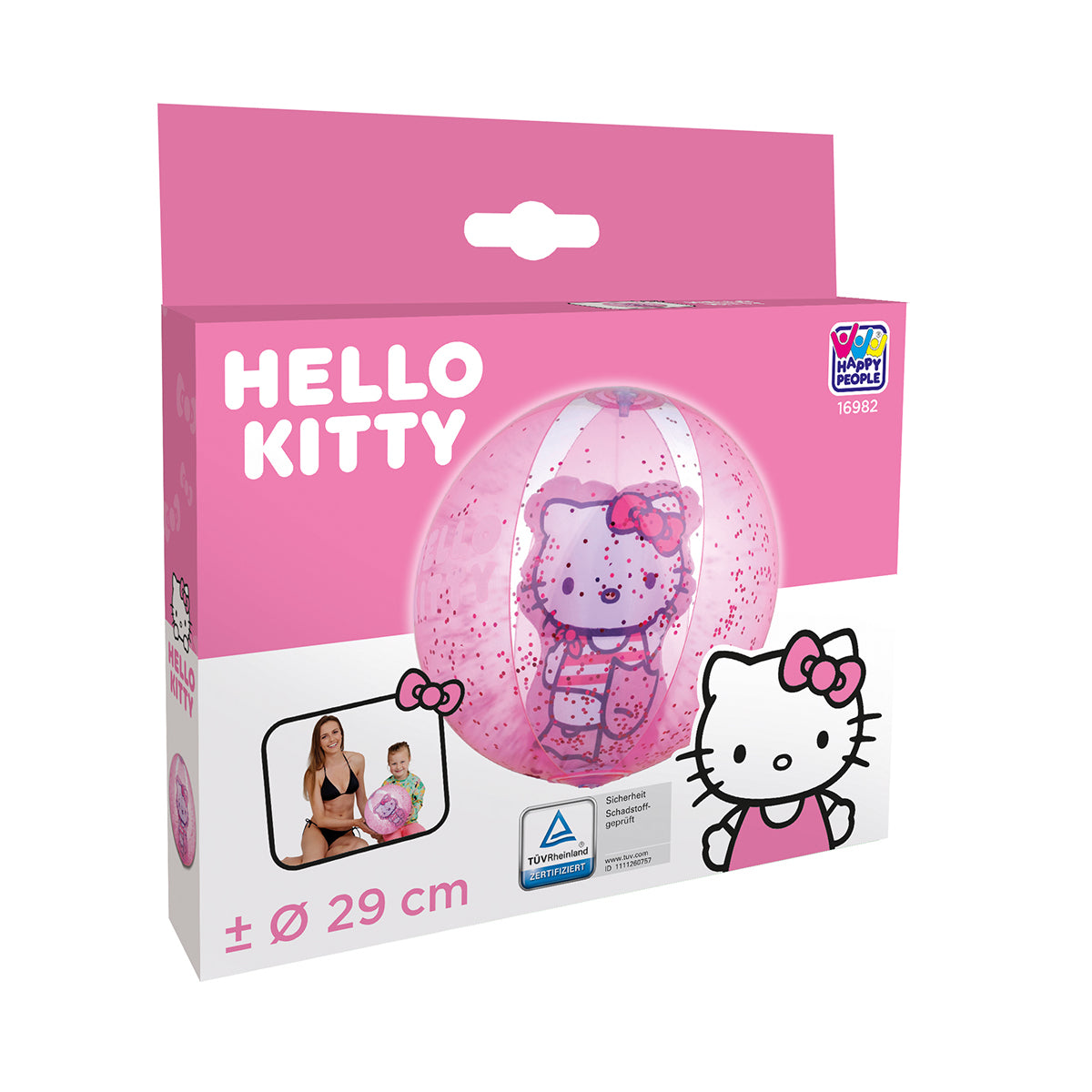 Happy People Strandball Hello Kitty mit 3D Motivfigur, 29cm