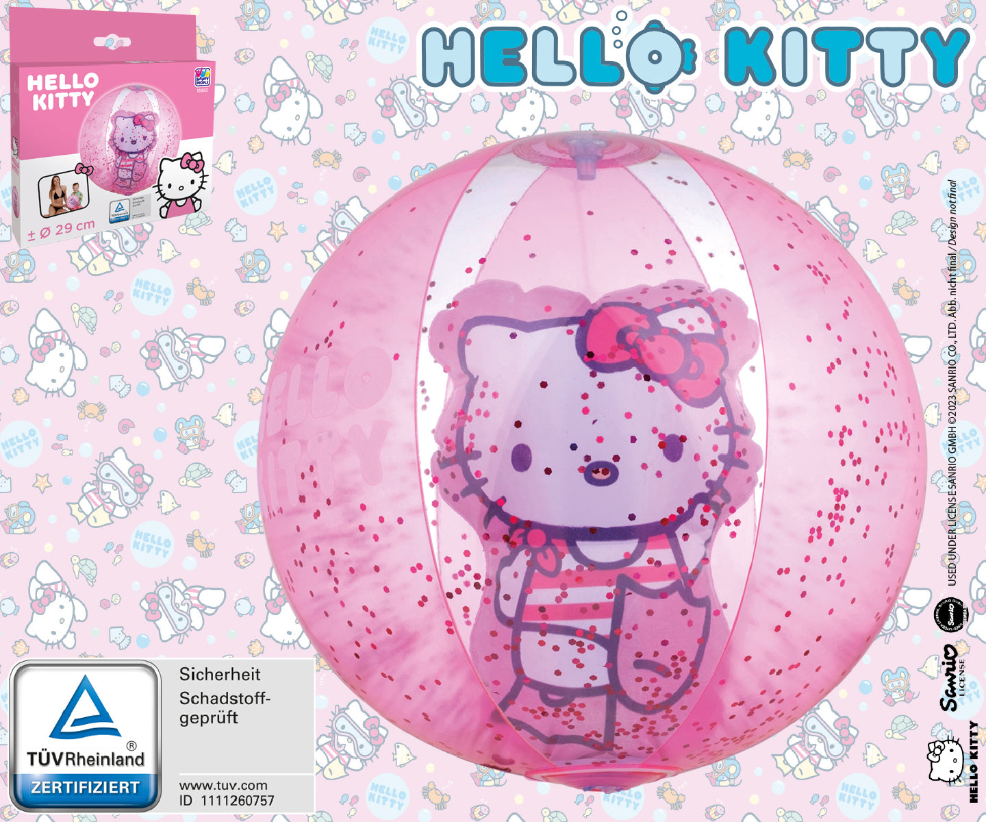 Happy People Strandball Hello Kitty mit 3D Motivfigur, 29cm