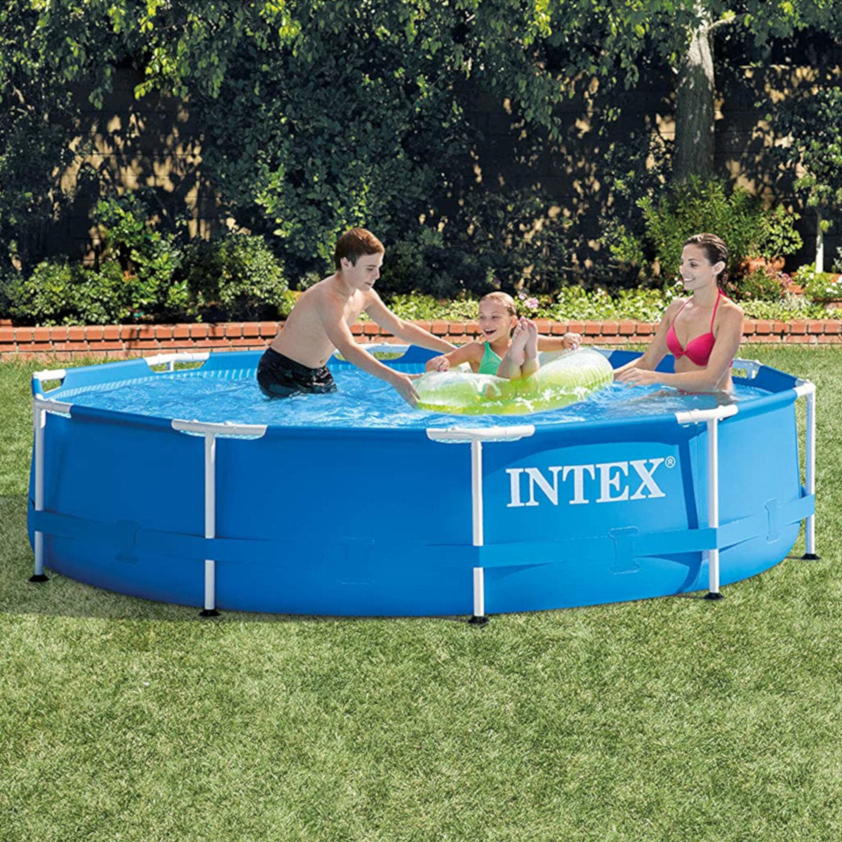 Intex Metal-Frame Pool 305x76cm + aufblasbare Schwimmtiere