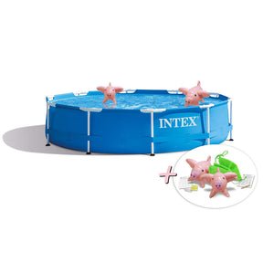 Intex Metal-Frame Pool 305x76cm + aufblasbare Schwimmtiere