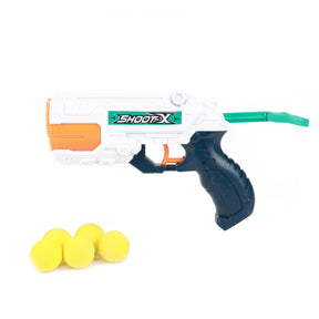 Toi-Toys FOAM STRIKE X Set - Wasserpistole mit 5 Bällen und 3 Kegeln