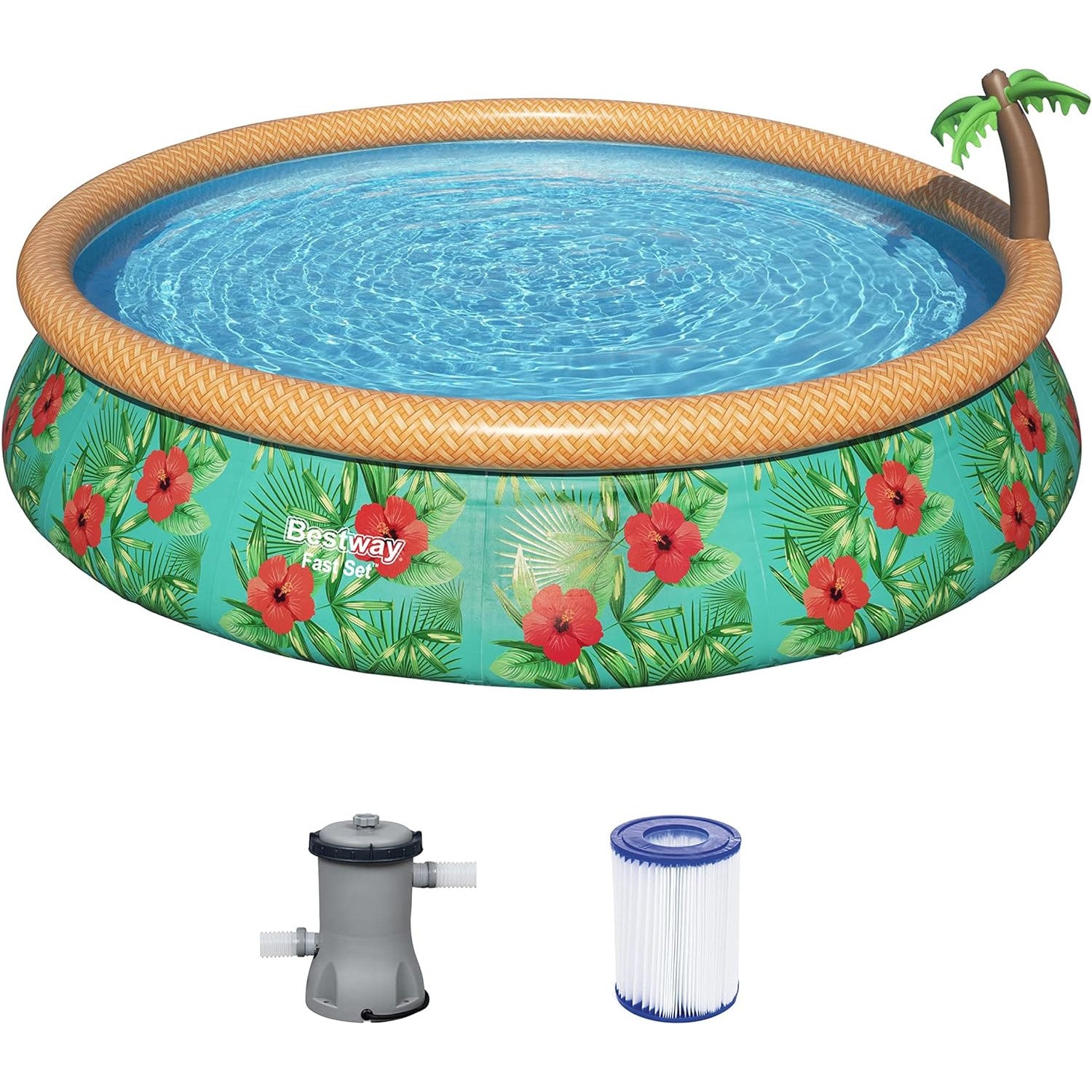 Bestway Fast Set Pool - Paradise Palms 457x84cm inkl. Filterpumpe