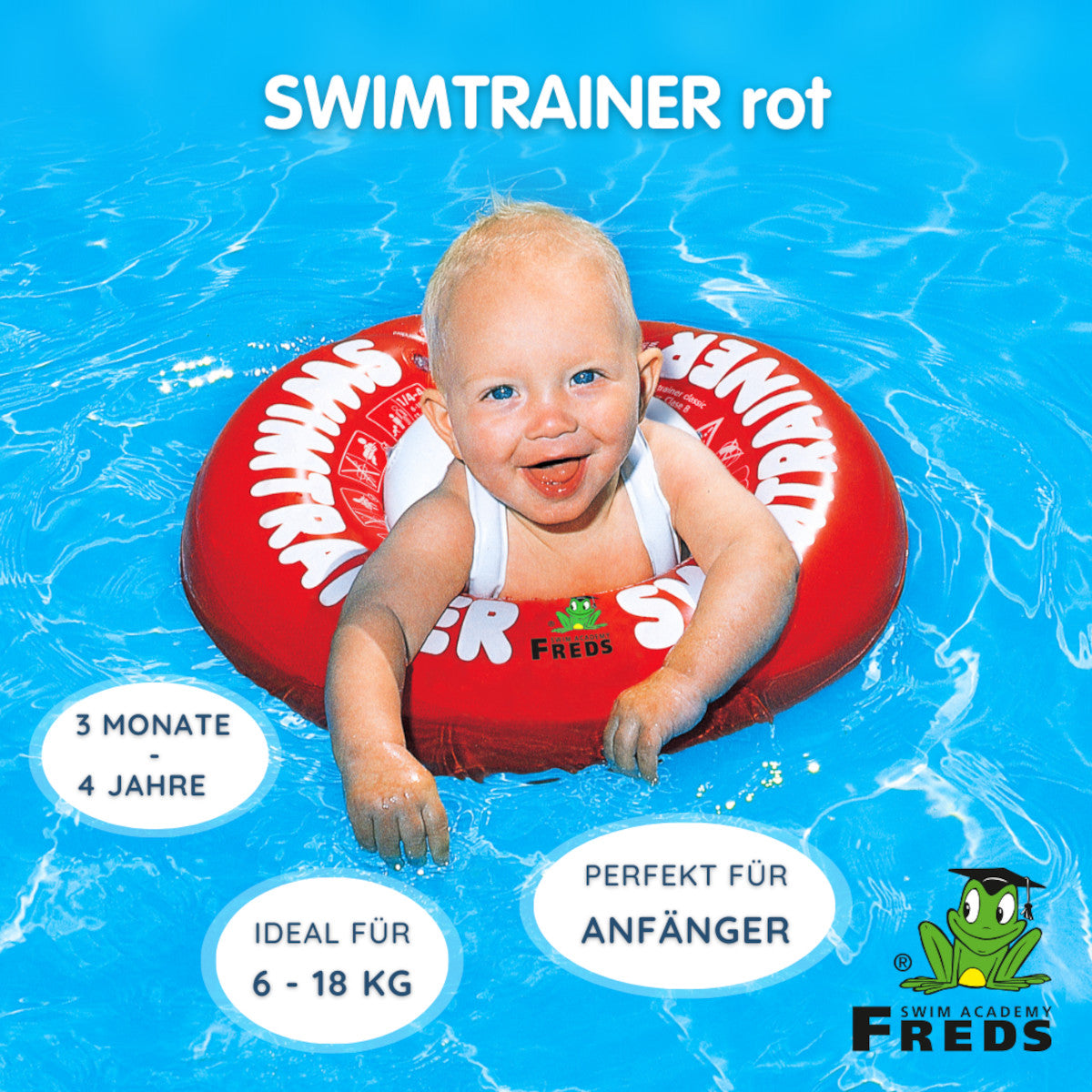 Freds Swim Academy - Schwimm-Trainer Classic rot - ab 3 Monaten
