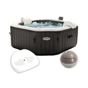 Intex Whirlpool PureSPA Jet + Bubble Deluxe octagon 218/168x71 cm + Kunststoffsitz & Dosierspender