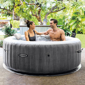 Intex PureSPA Bubble "Greywood Deluxe" 196/145cm x 71cm + Kunststoffsitz & Dosierspender