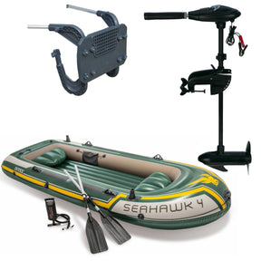 Intex Schlauchboot-Set Seahawk 4 inkl. Außenbordmotor & Befestigung