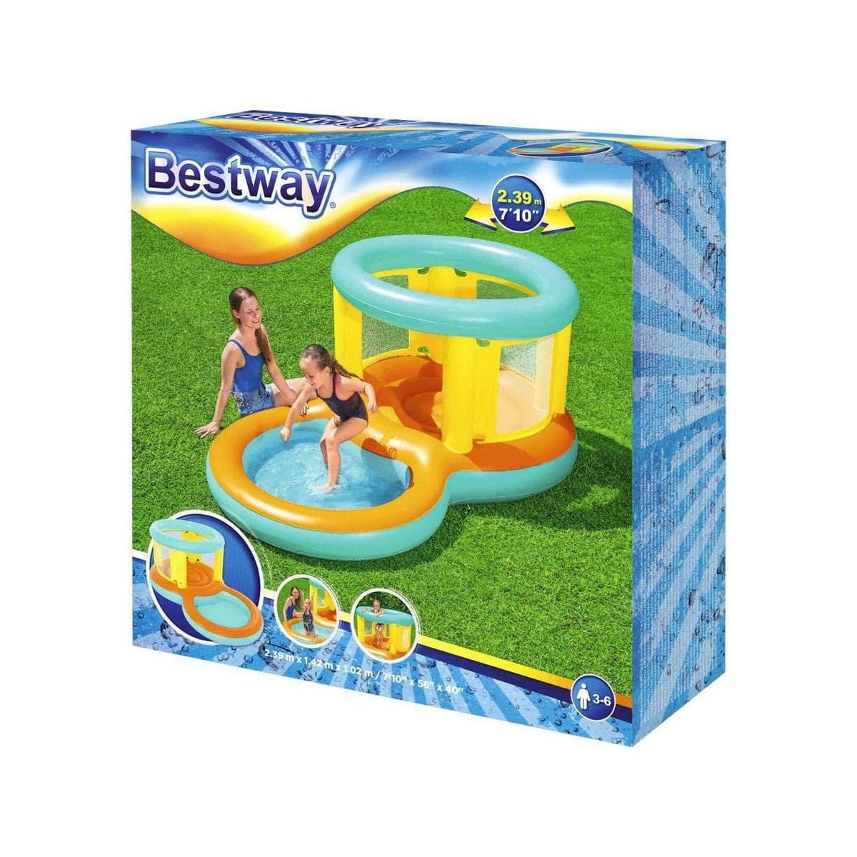 Bestway Hüpfburg mit Planschbecken Jumptopia Bouncer 239x142x102cm