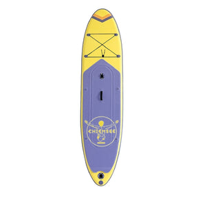 Chiemsee SUP-Set inkl. Board, Paddel, Pumpe, Leash & Rucksack (gelb/lila) - Poolpirat