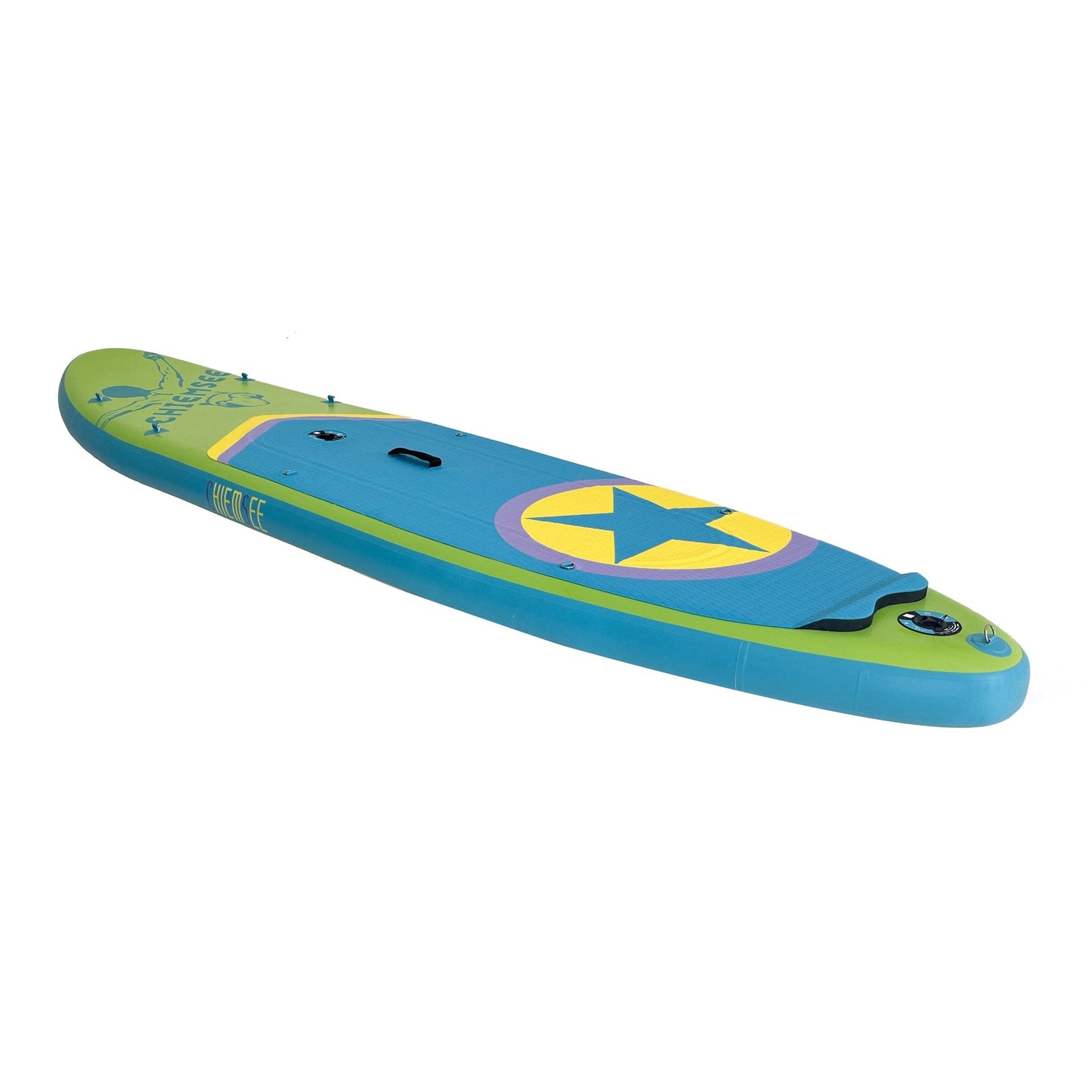 Chiemsee SUP - Set inkl. Board, Paddel, Pumpe, Leash & Rucksack (grün/blau) - Poolpirat