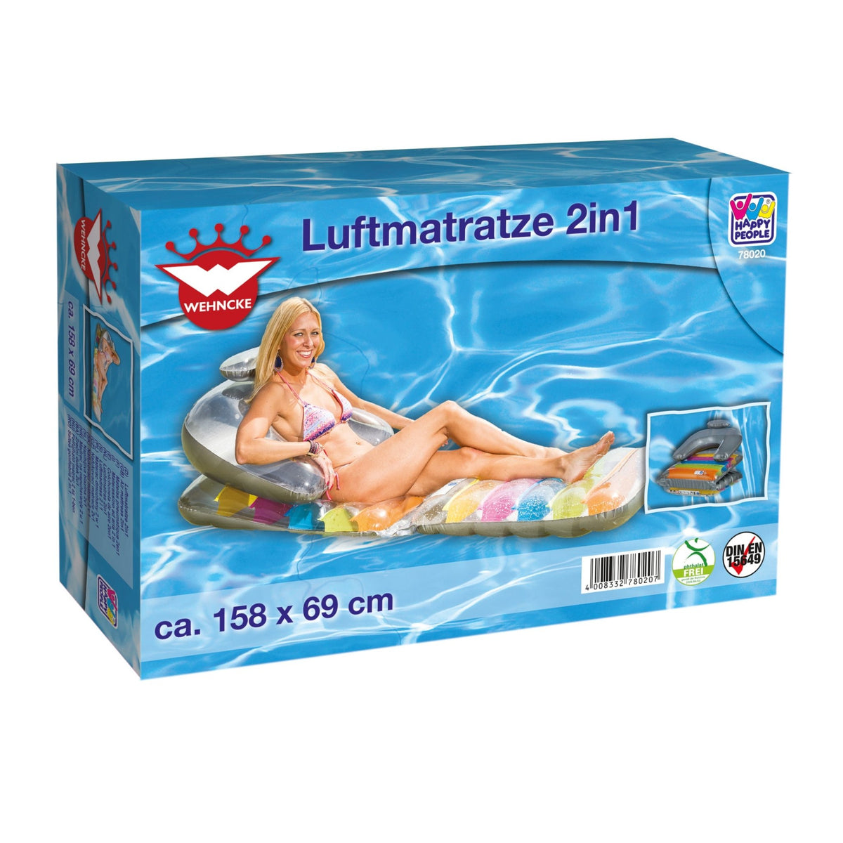 Happy People - Luftmatratze - 2in1 (158x69 cm) - Poolpirat