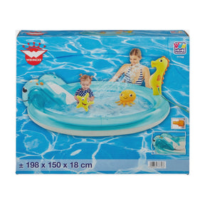 Happy People Playcenter Ocean mit Rutsche und Seepferdchen - Sprinkler 150x18cm - Poolpirat