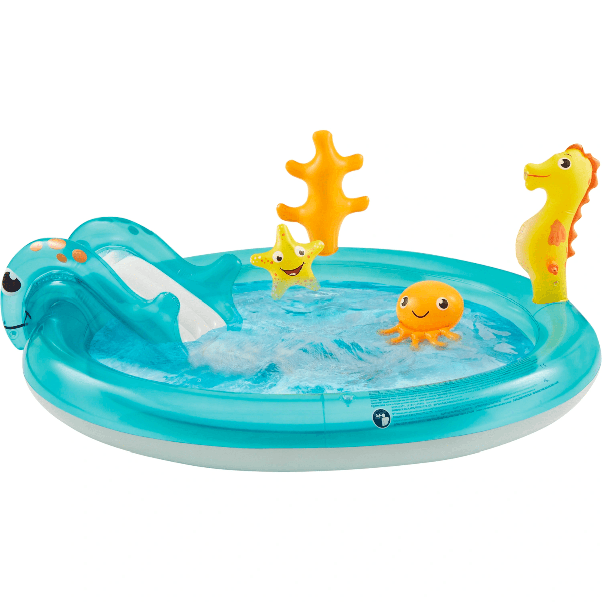 Happy People Playcenter Ocean mit Rutsche und Seepferdchen - Sprinkler 150x18cm - Poolpirat