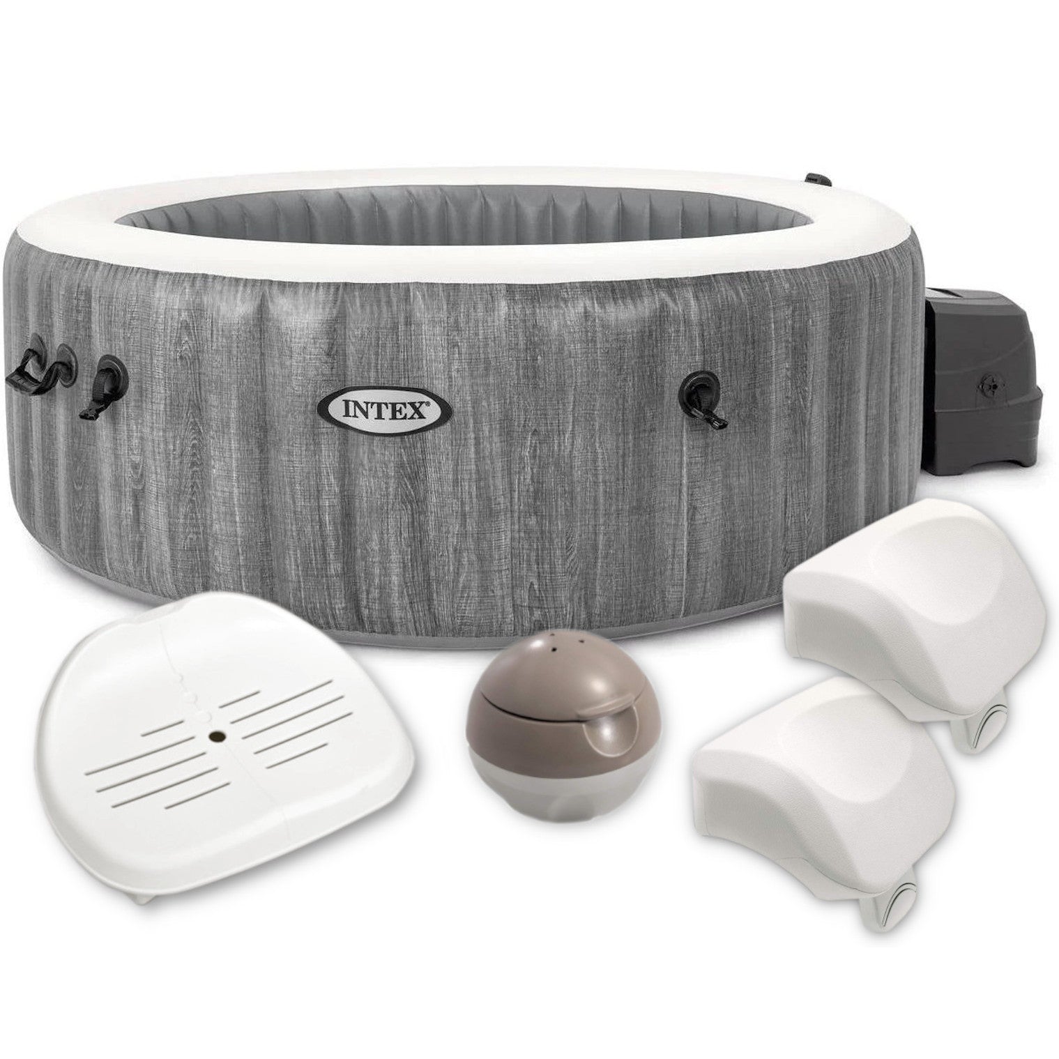 Intex 28442 Whirlpool - PureSPA Bubble »Greywood Deluxe« (Ø216cm) + Ku