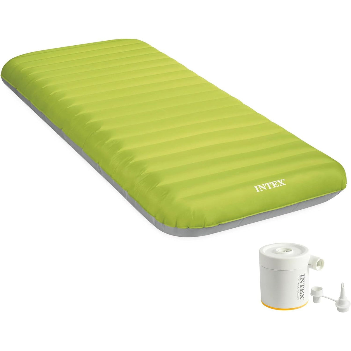 Intex Luftbett - Dura - Beam Truaire inkl. USB - Luftpumpe (grün, 76x191x17cm) - Poolpirat