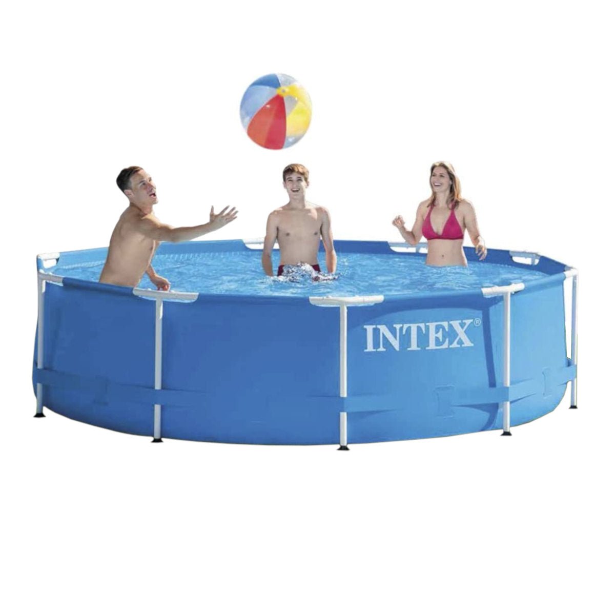 Intex Metal-Frame Pool 305x76cm + aufblasbare Schwimmtiere - Poolpirat