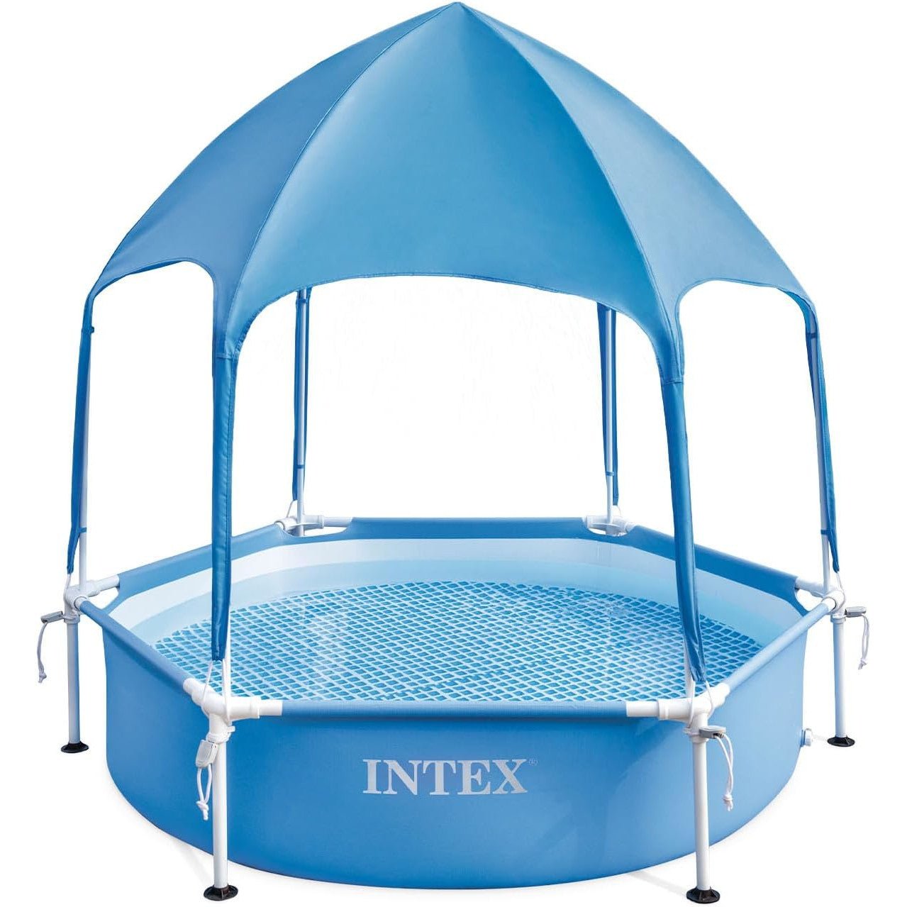 Intex Metal Frame Pool mit Überdachung 183x38cm - Poolpirat