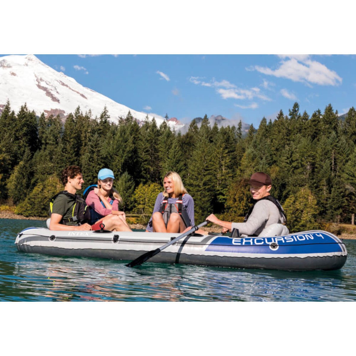 Intex Schlauchboot Excursion 4 Set inkl. Paddel & Pumpe, bis 500kg, 315x165x43cm - Poolpirat