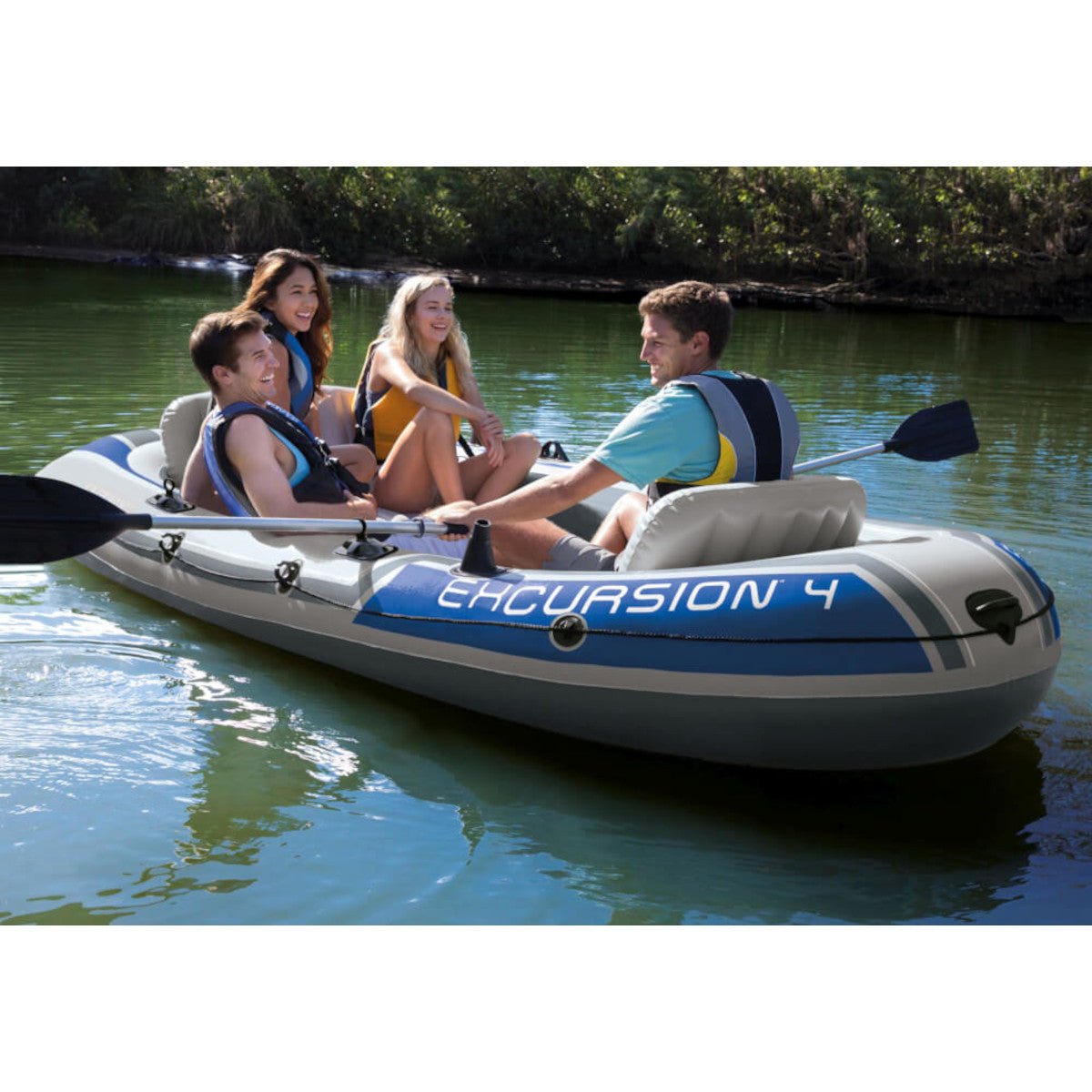 Intex Schlauchboot Excursion 4 Set inkl. Paddel & Pumpe, bis 500kg, 315x165x43cm - Poolpirat