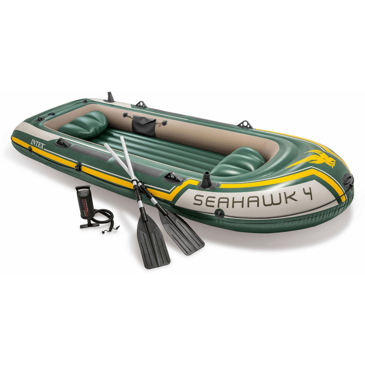 Intex Schlauchboot Seahawk 4 Set inkl. Paddel & Pumpe, bis 400kg, 351x145x48cm - Poolpirat