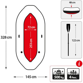 Intex Schlauchboot - Set Mariner 4 inkl. Außenbordmotor & Befestigung - Poolpirat