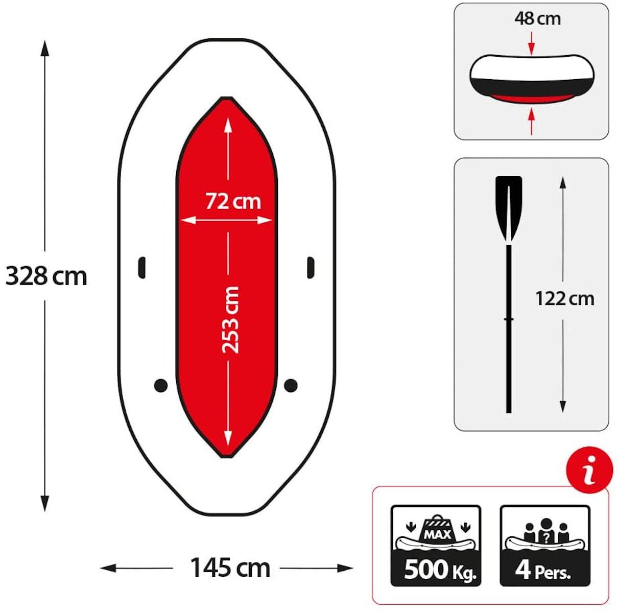 Intex Schlauchboot - Set Mariner 4 inkl. Außenbordmotor & Befestigung - Poolpirat