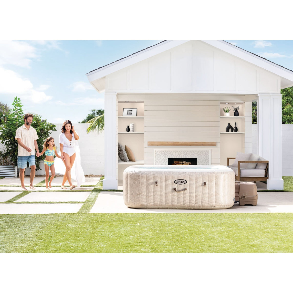 Intex Whirlpool - Chevron Deluxe Square Bubble 196x196cm