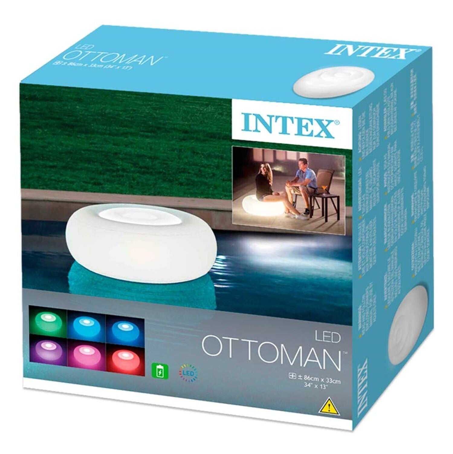 Intex LED Ottomane rund 86x33cm