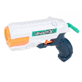 Toi-Toys FOAM STRIKE X Set - Wasserpistole mit 5 Bällen und 3 Kegeln - Poolpirat