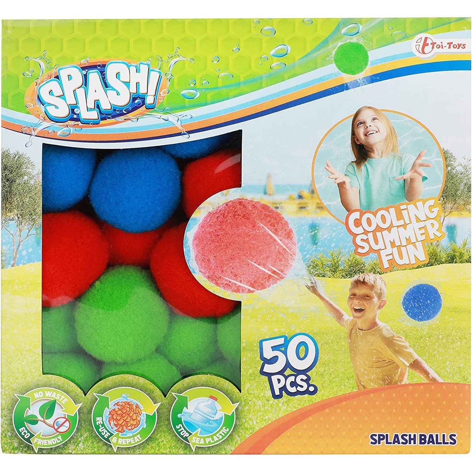 Toi-Toys - SPLASH Super Splashbälle 5cm, 50 Stück - Poolpirat