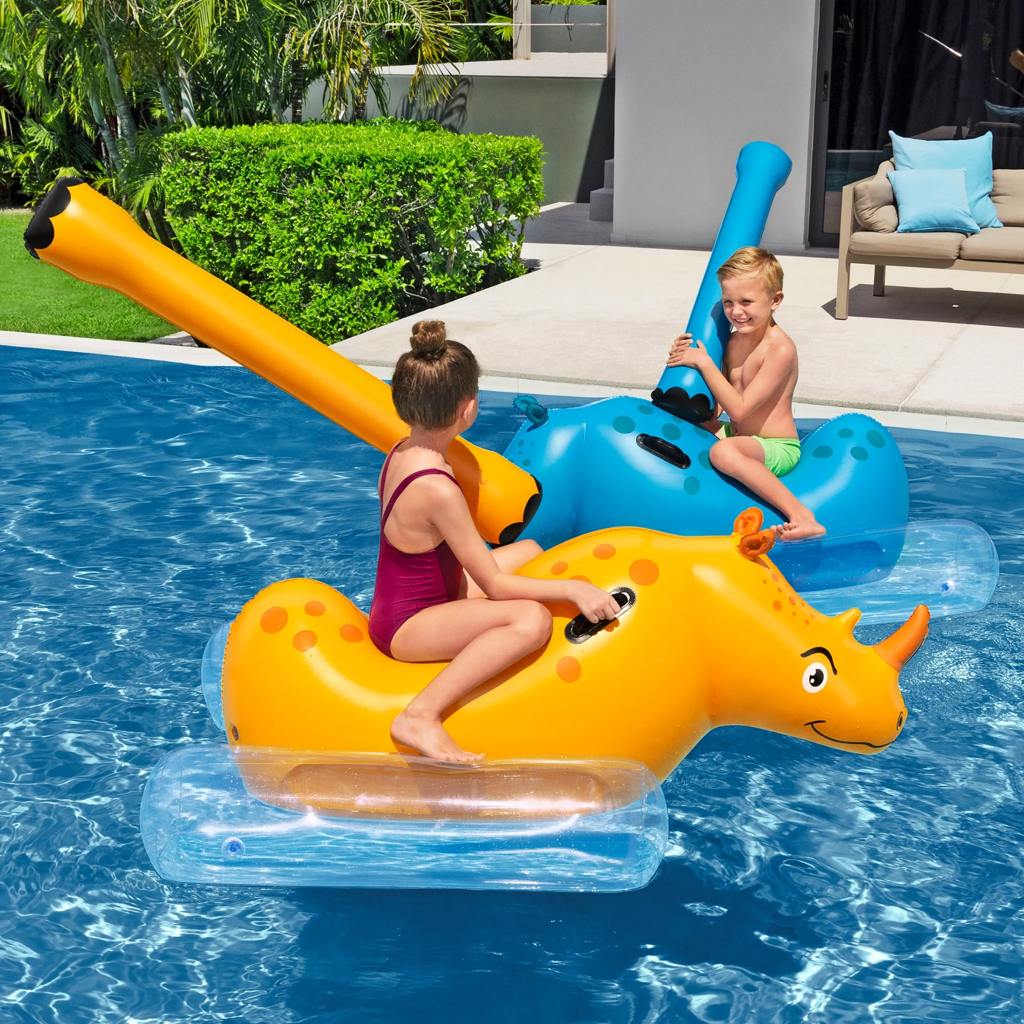 Bestway® Kinder-Poolspiel - Nashorn für 2 Personen, 148x89x61cm