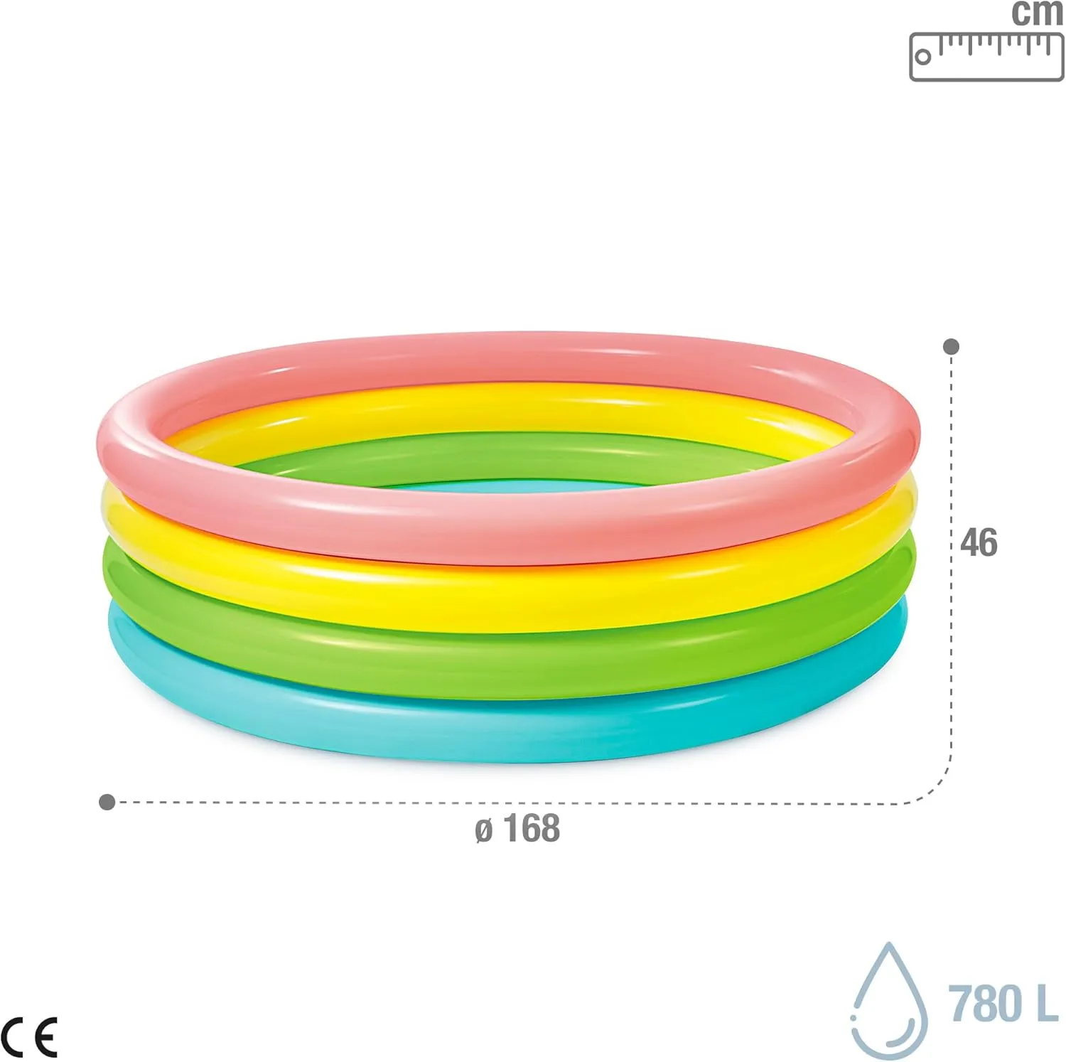 Intex 56441NP Planschbecken - Sunset Glow Baby Pool, 4-Ring 168x46cm