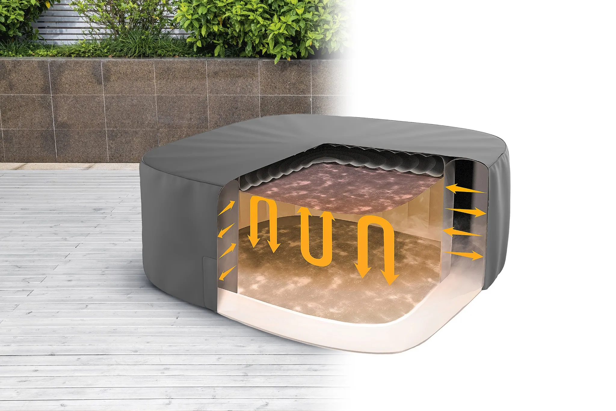 Bestway® LAY-Z-SPA® Xtras Thermo-Komplettabdeckung 230x230x71cm, eckig