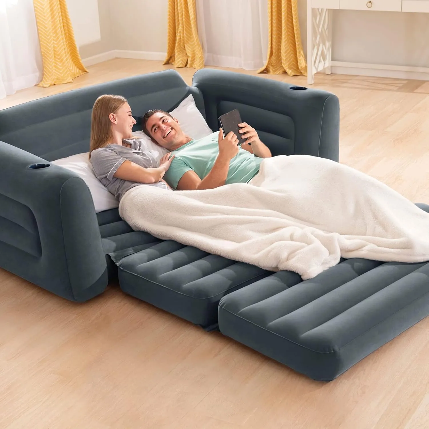 INTEX Aufblasbares Sofa Pull-Out 203x231x66cm, 2 Personen