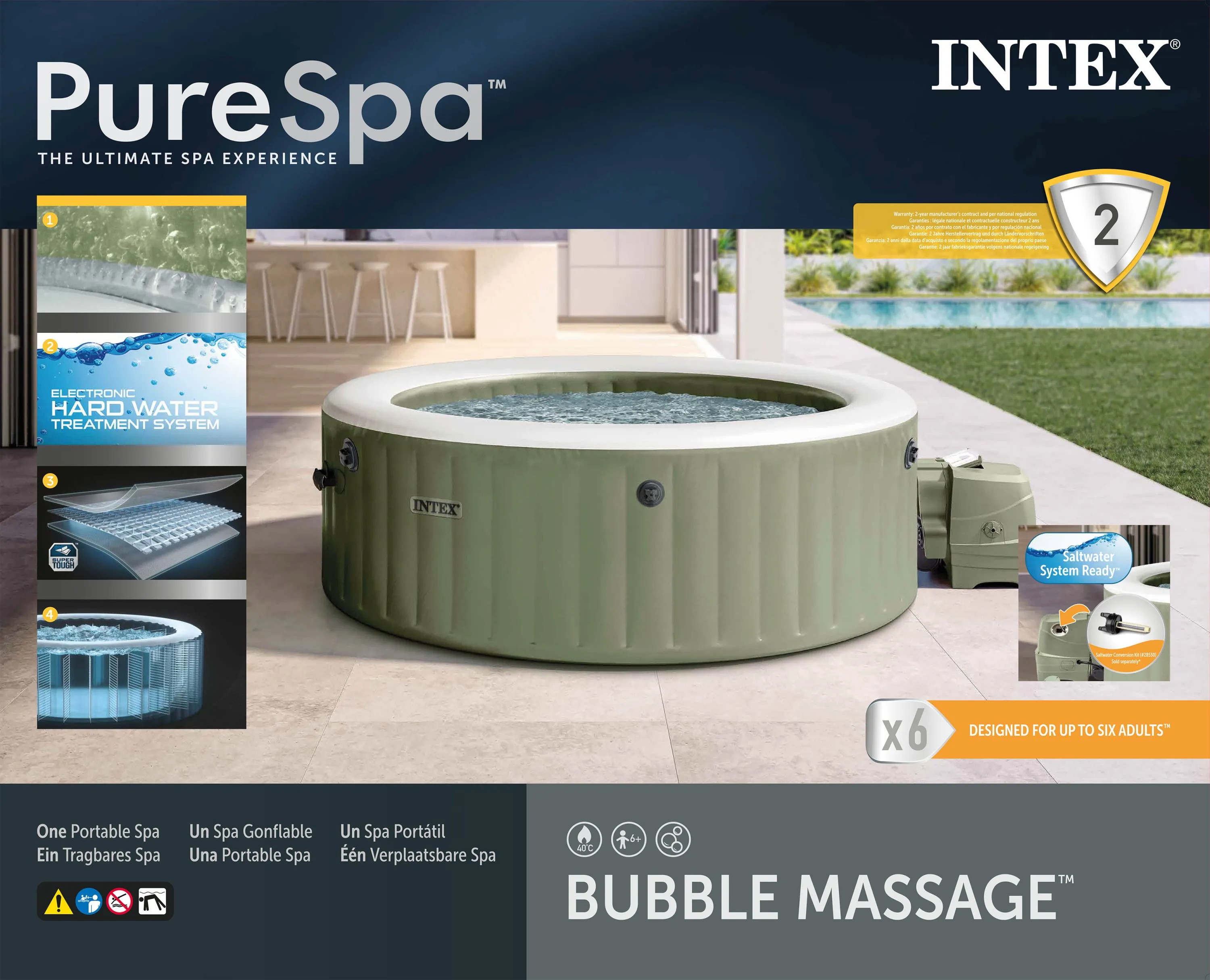 INTEX 28428NP Whirlpool Bubble Massage Round Bubble PureSPA 216x71cm