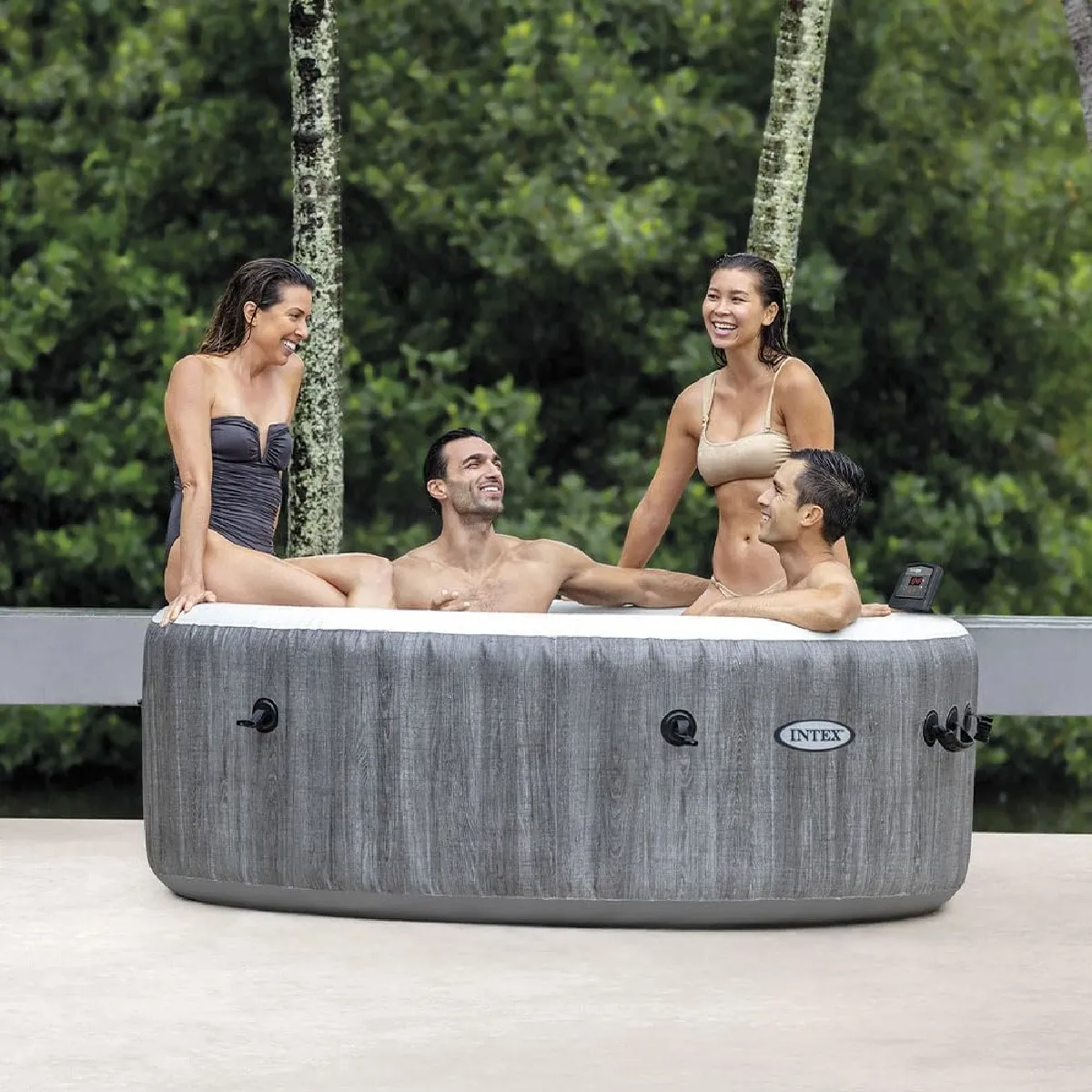 Intex 28442NP Whirlpool PureSPA Bubble Greywood Deluxe 216mx71cm
