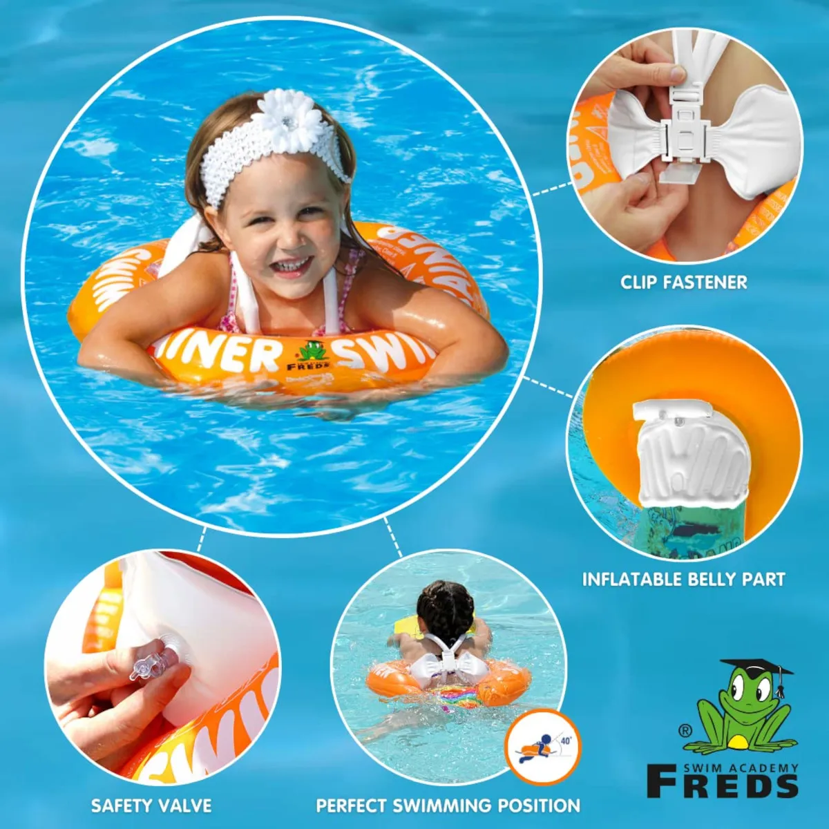 Freds Schwimm Academy - Schwimm-Trainer Classic orange - ab 2 Jahren