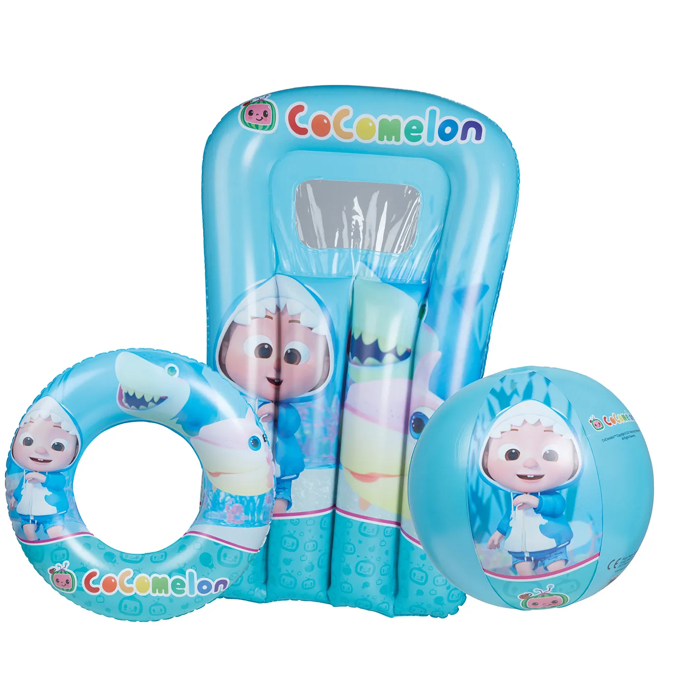 Happy People Cocomelon 3er Strandset - Wasserball, Schwimmring & Luftmatratze