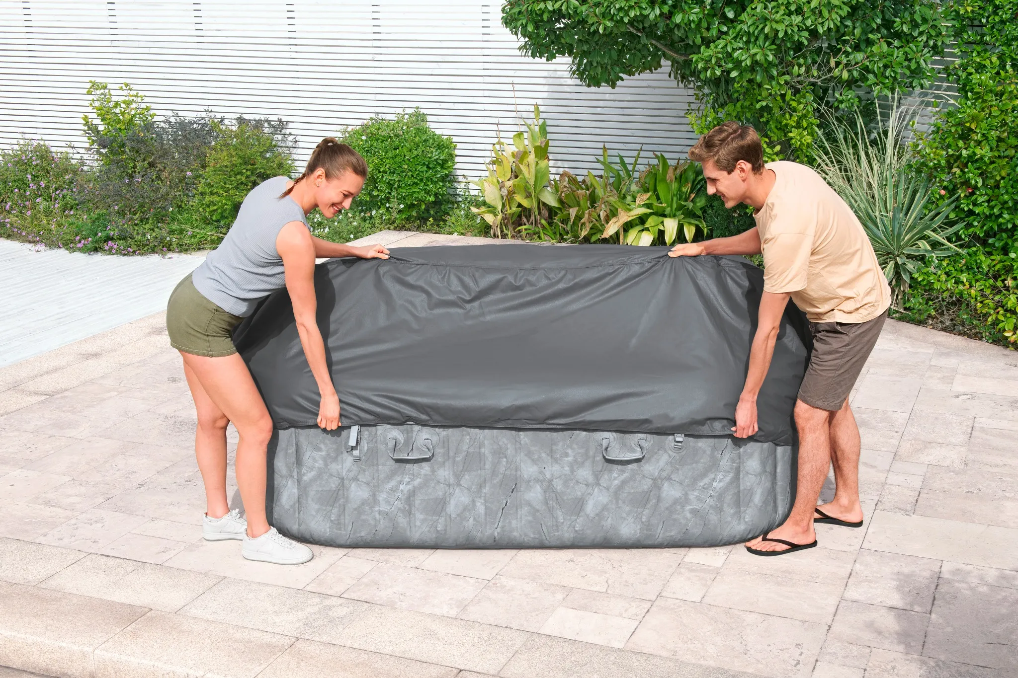 Bestway LAY-Z-SPA Thermo Komplettabdeckung EnergySense Plus 230x230 cm eckig