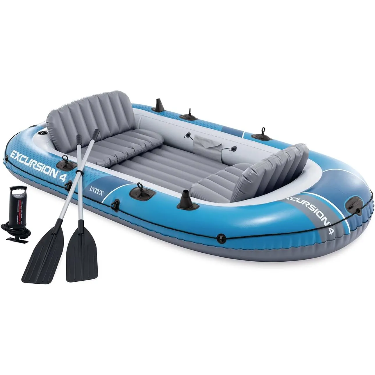 Intex Schlauchboot-Set - Excursion 4 inkl. Außenbordmotor & Befestigung